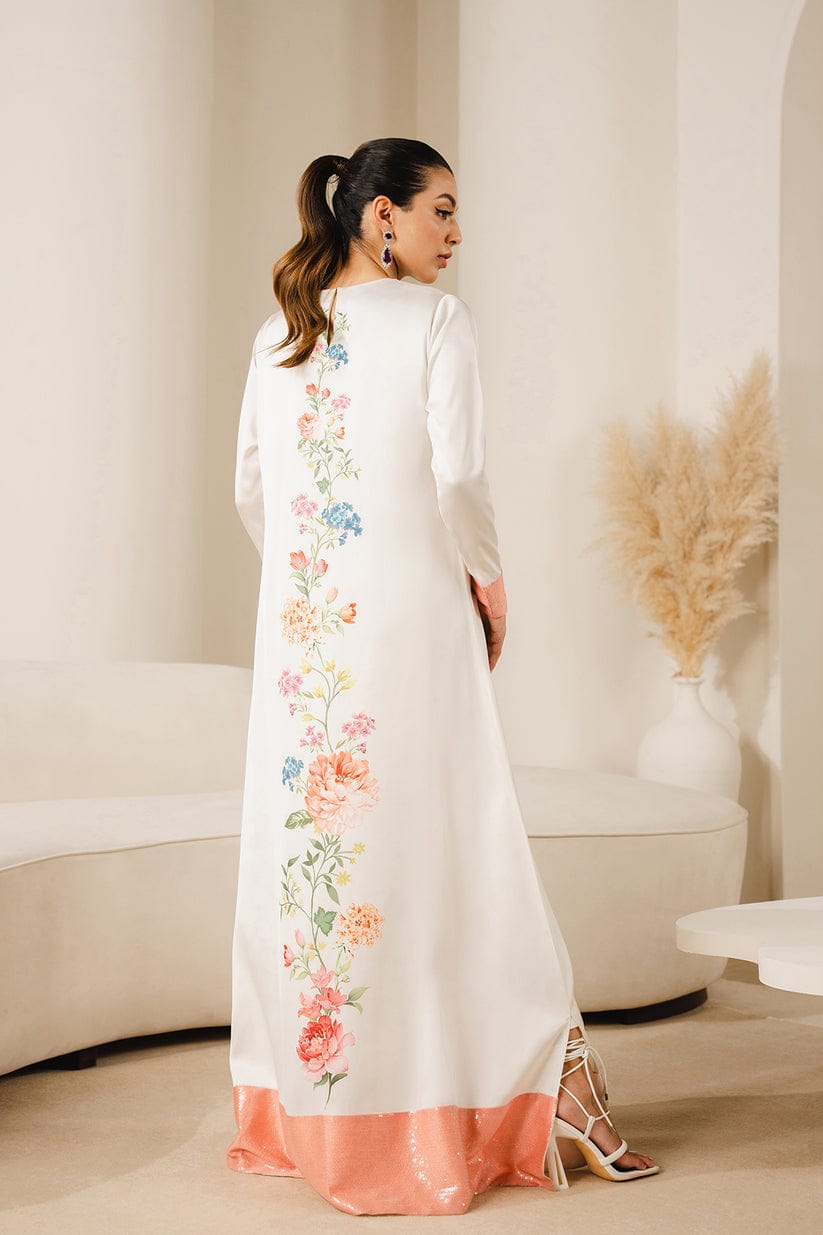 Lulusar Off White Multi Silk Digital Print Hand Work Party Wear Collection