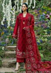 Flora By Zevk Maroon Embroidered Lawn Chikankari 3 Piece Unstitched