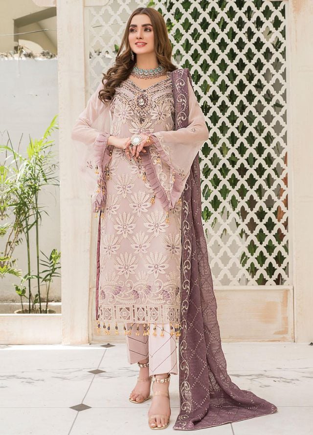 Maryam's Luxury Chiffon Embroidery Formal Collection 3pc Unstitched