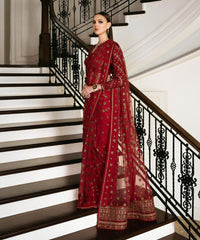 Sapphire Festive Unstitched Saree Red Net Fabric Embroidery