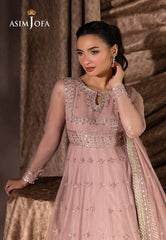 A.J Chiffon Embroidery Frok Pink Formal Collection Unstitched