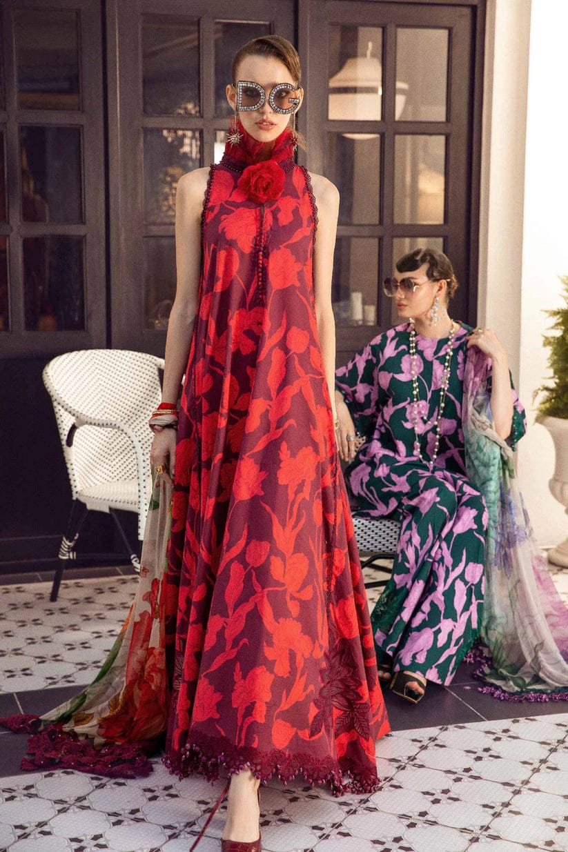 Maria B Maroon Pure Lawn Embroidery 3PC