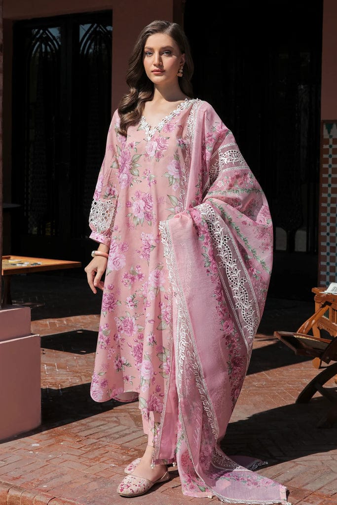 Baroque Pink Pure Lawn Summer Collection Emb & Print