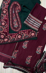 Cambric Cotton unstiched heavy article full embrodery