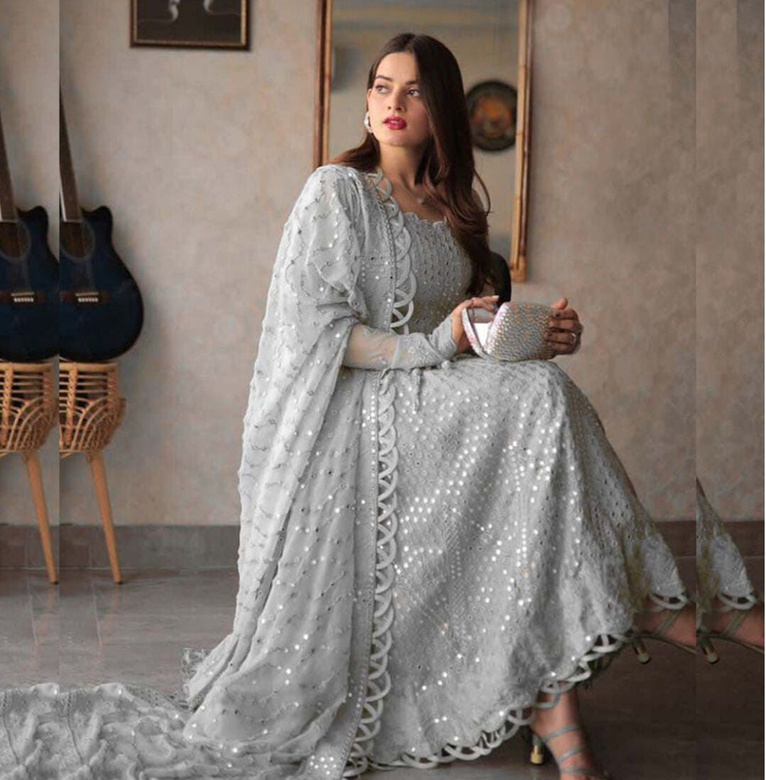 Asim Jofa grey Chiffon Formal Collection