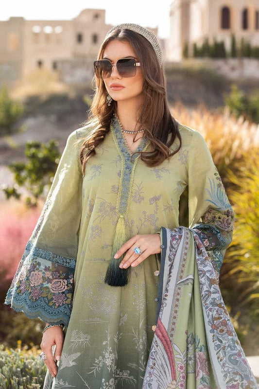 Maria B Green Dark Pure Lawn Embroidery New Arrival 3PC