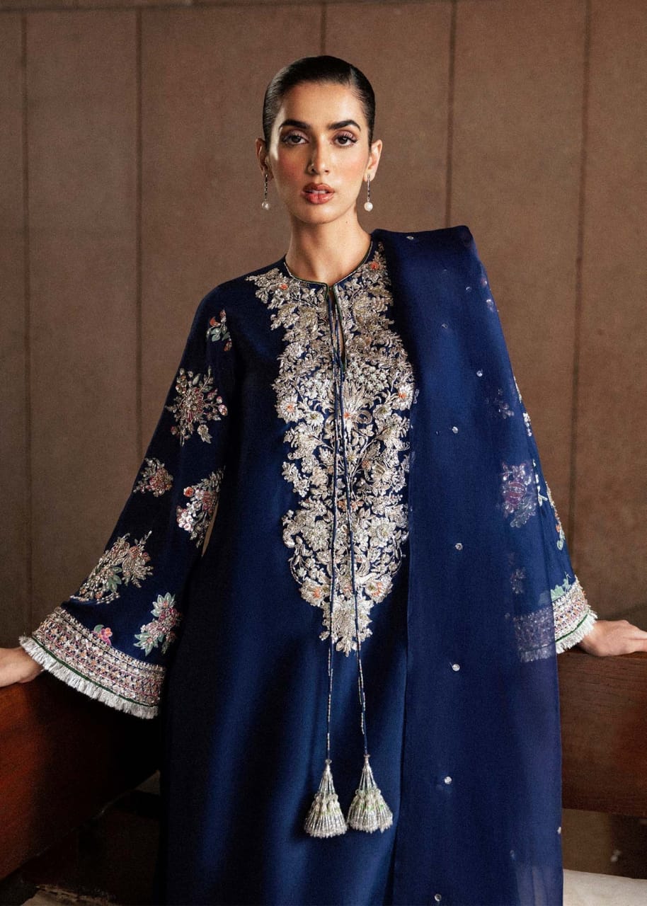 Hussain Rehar Raw Silk Luxury Collection 3 Pieces Unstitched