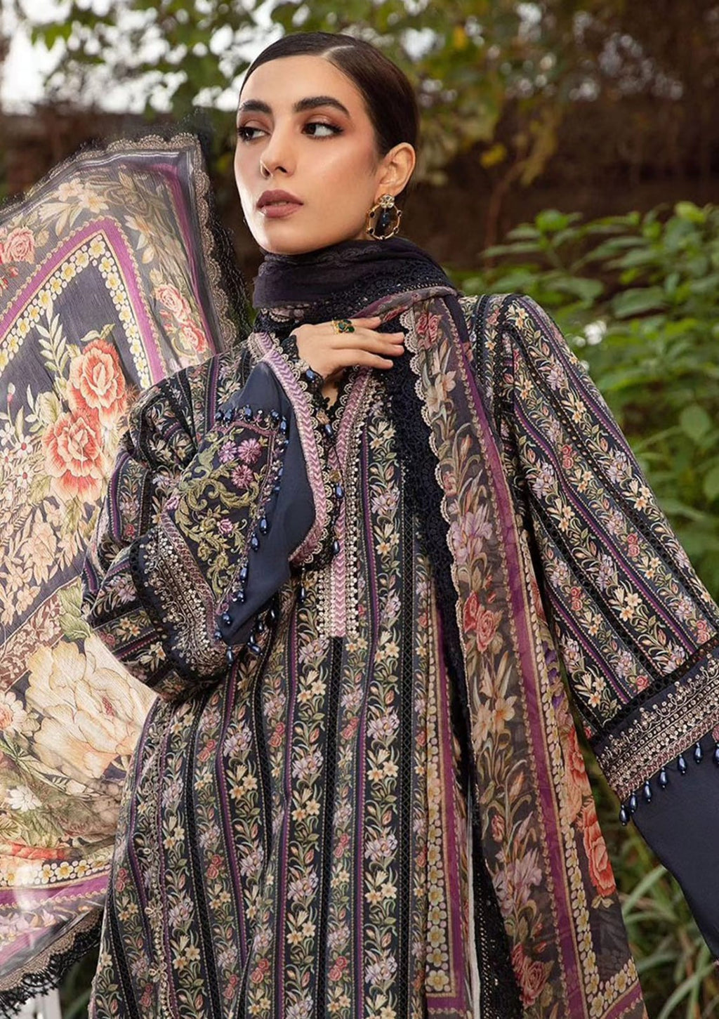 Maria B Blue 2024 Pure Lawn Embroidery New Arrival 3PC