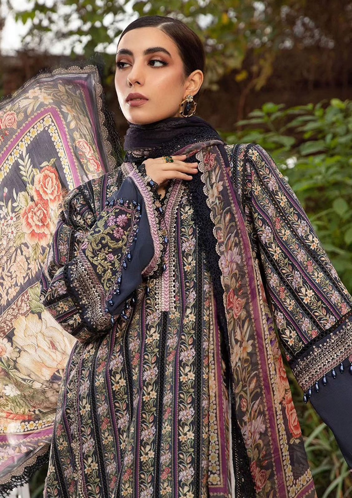 Maria B Blue 2024 Pure Lawn Embroidery New Arrival 3PC
