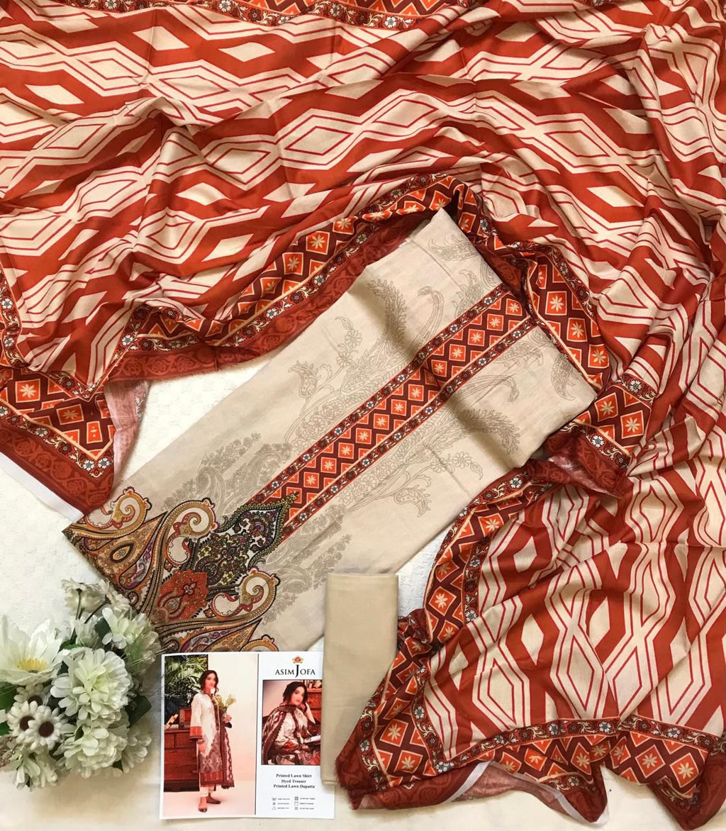 Asim Jofa New Arrival Digital Printed Pure Lawn 3pc Collection