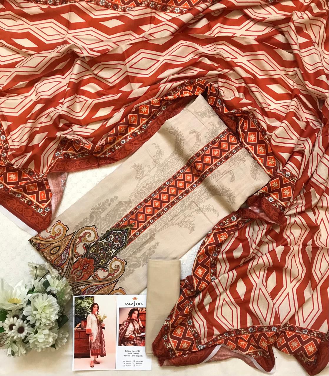 Asim Jofa New Arrival Digital Printed Pure Lawn 3pc Collection