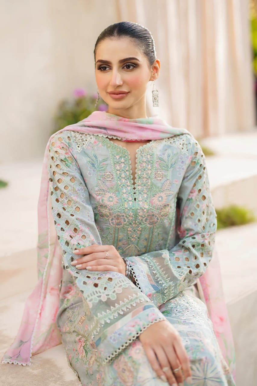 Iznik Light Green New Arrival Printed Embroidery 3pc Unstitched Dress