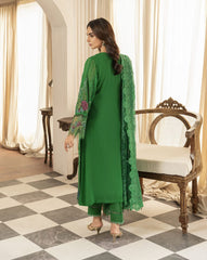 M.B Green Lawn Chikankari Embroidery 3pc Unstitched Dress