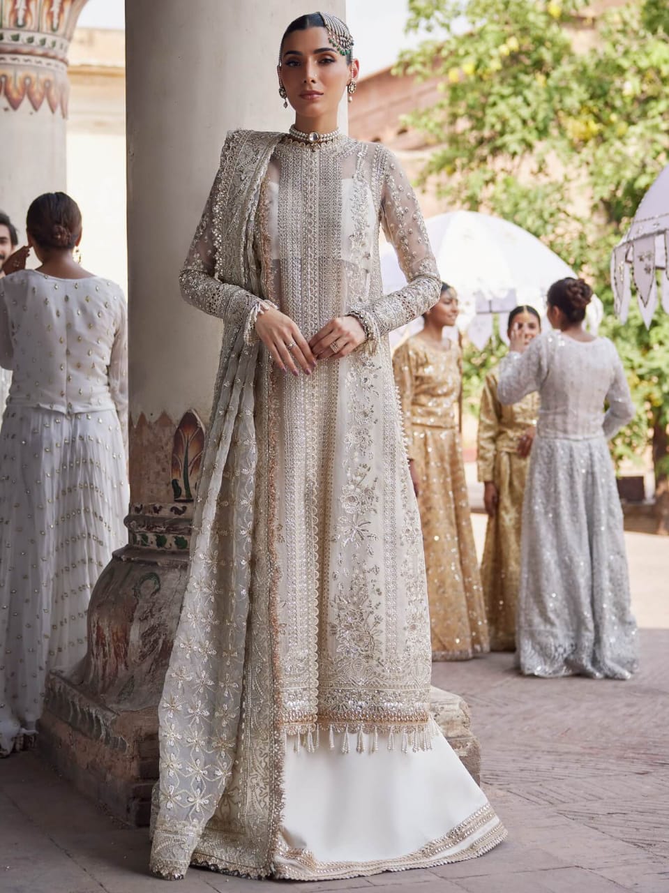 Afrozeh Dastangoi Unstitched Organza Embroidery 3piece Unstitched