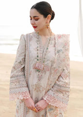 Qalamkar Skin Pure Lawn Embroidery Chikankari Collection 3pc