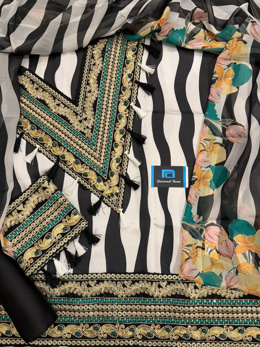 Unstiched Silk Heavy embroidred