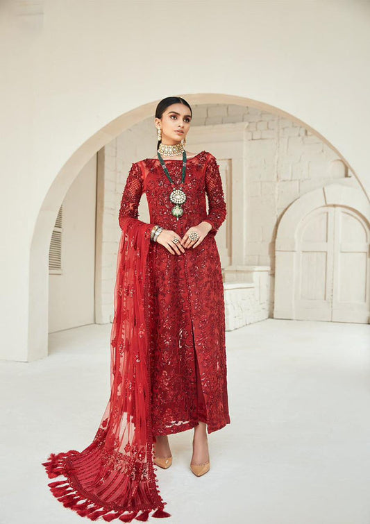 Maryam Hussain Red Soft Net Fabric Formal Collection