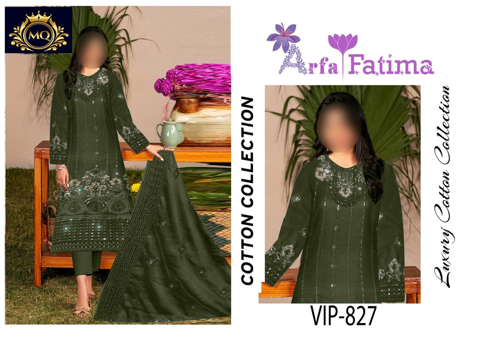 Goodluck Green Luxury Lawn Embroidery Chikankari 3Piece Unstitched