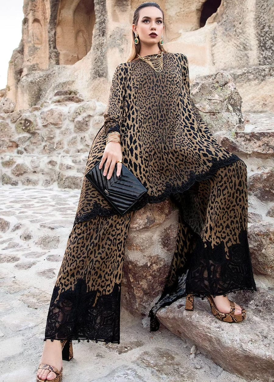 Maria B Brown Pure Lawn Embroidery 3PC