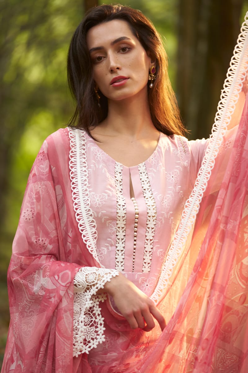 Image Pink Pure Lawn Chikankari Luxury Collection 3pc