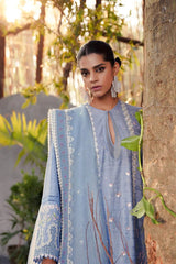 Suffuse Sky Blue Embroidery Lawn Chikankari Collection