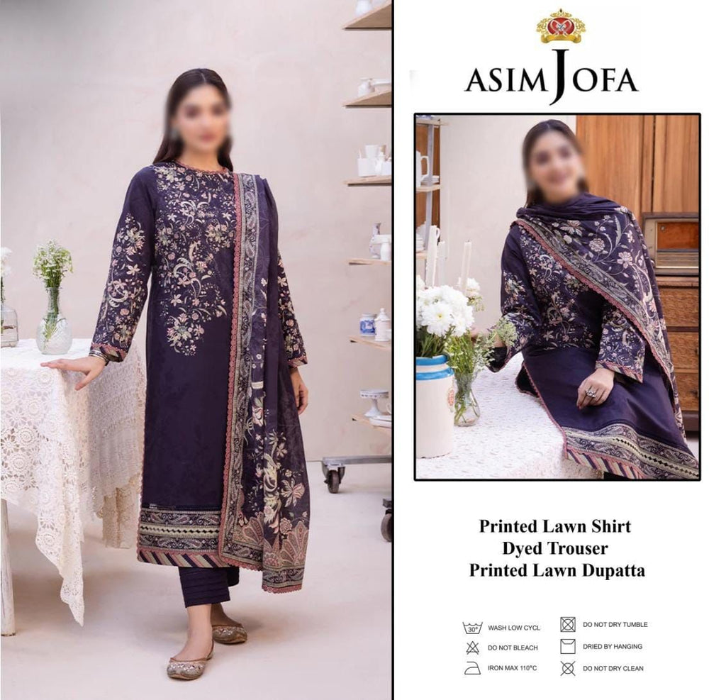 Asim Jofa New Arrival Digital Printed Pure Lawn 3pc Collection