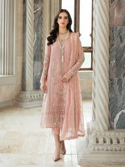 Gulaal Peach Formal Collection Chiffon Dress 3pc