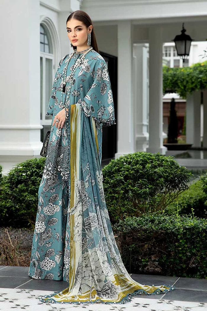 Maria B Green Pure Lawn Embroidery 3PC