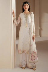 Jazmin Cream Luxury Chiffon Embroidery 3piece Unstitched