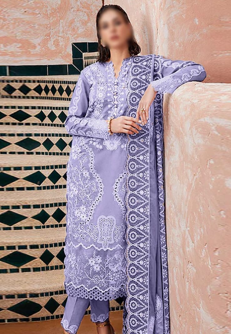 Mushq Light Purple Chikankari Lawn Embroidery Collection