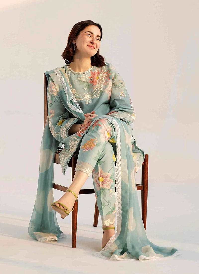 COCO Green Pure Lawn Embroidery 3PC