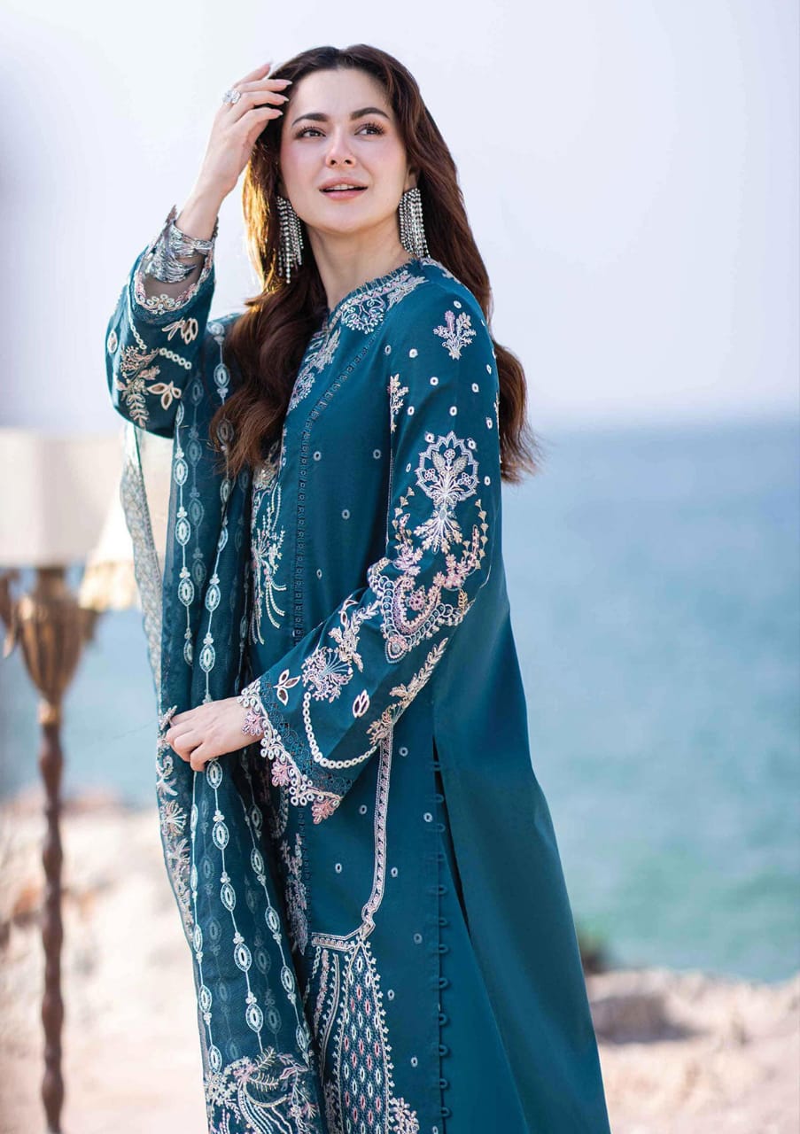 Qalamkar Dark Green Chikankari Lawn Embroidery New Arrival 3pc Dress