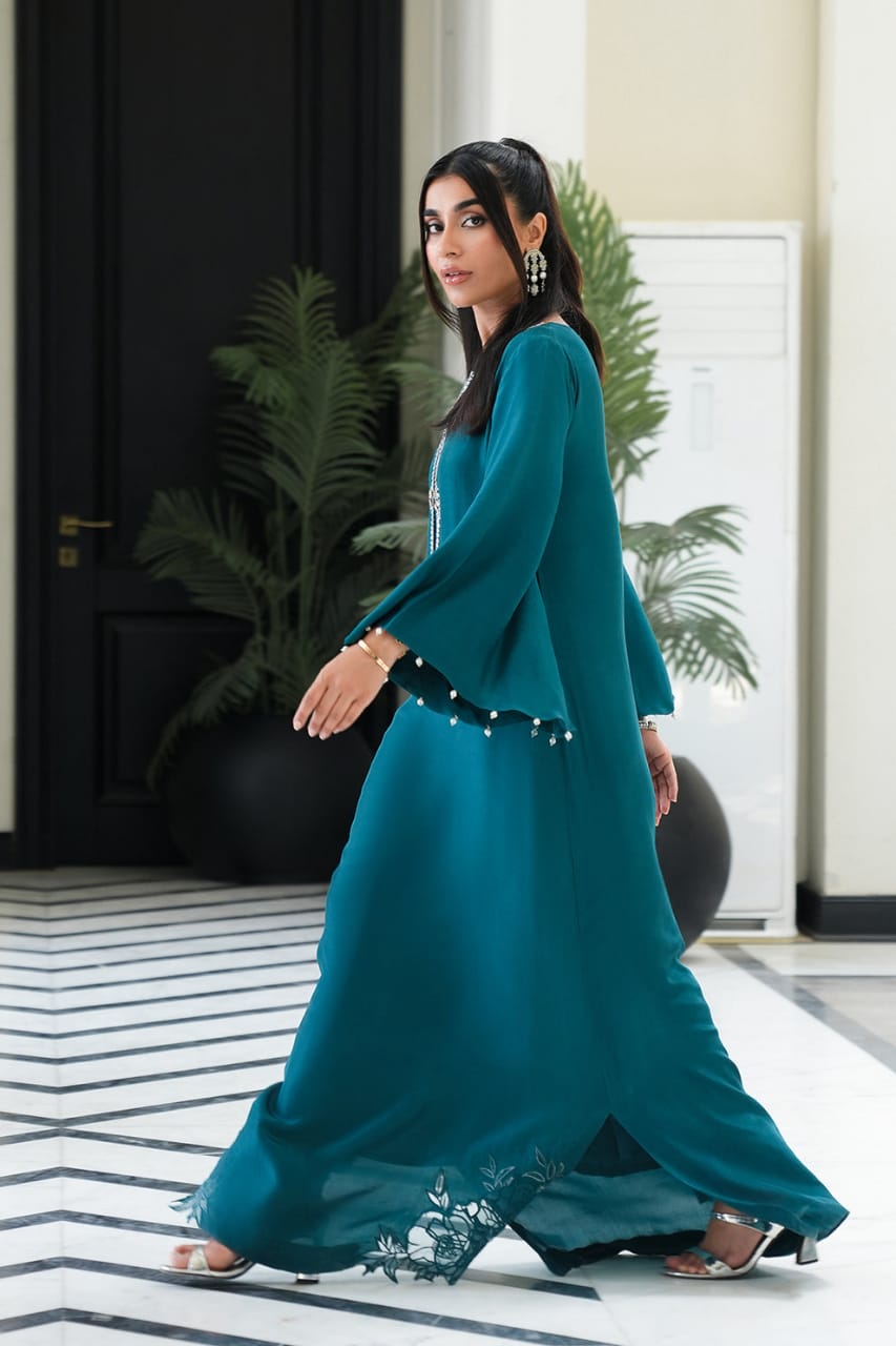 Lulusar Zinc Silk Print Hand Work 3piece Unstiched