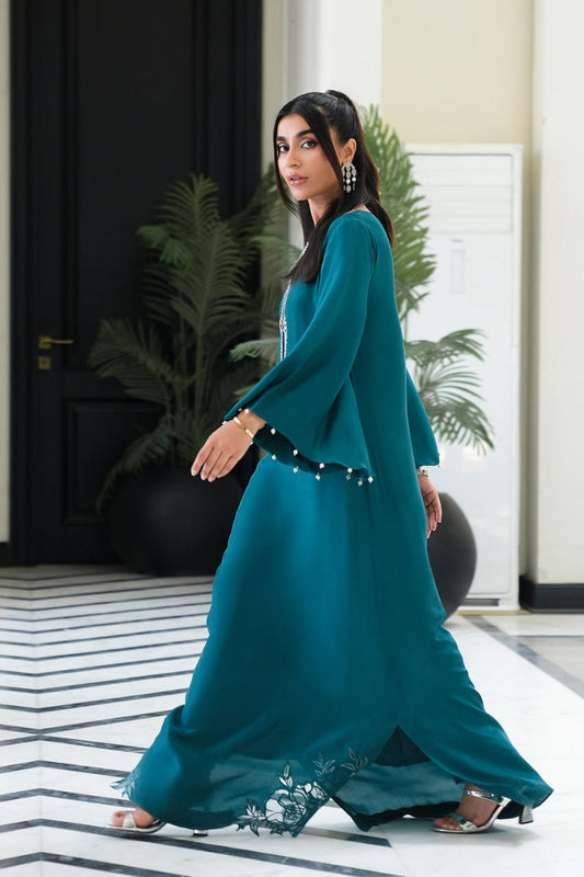 Lulusar Zinc Silk Print Hand Work 3piece Unstiched