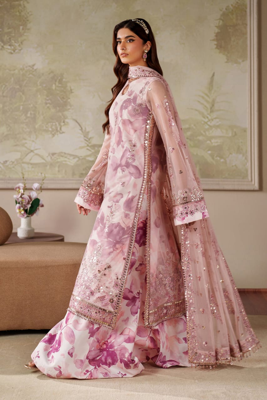 Iznik Festive Embroidered organza & Silk collection 3piece Unstitched
