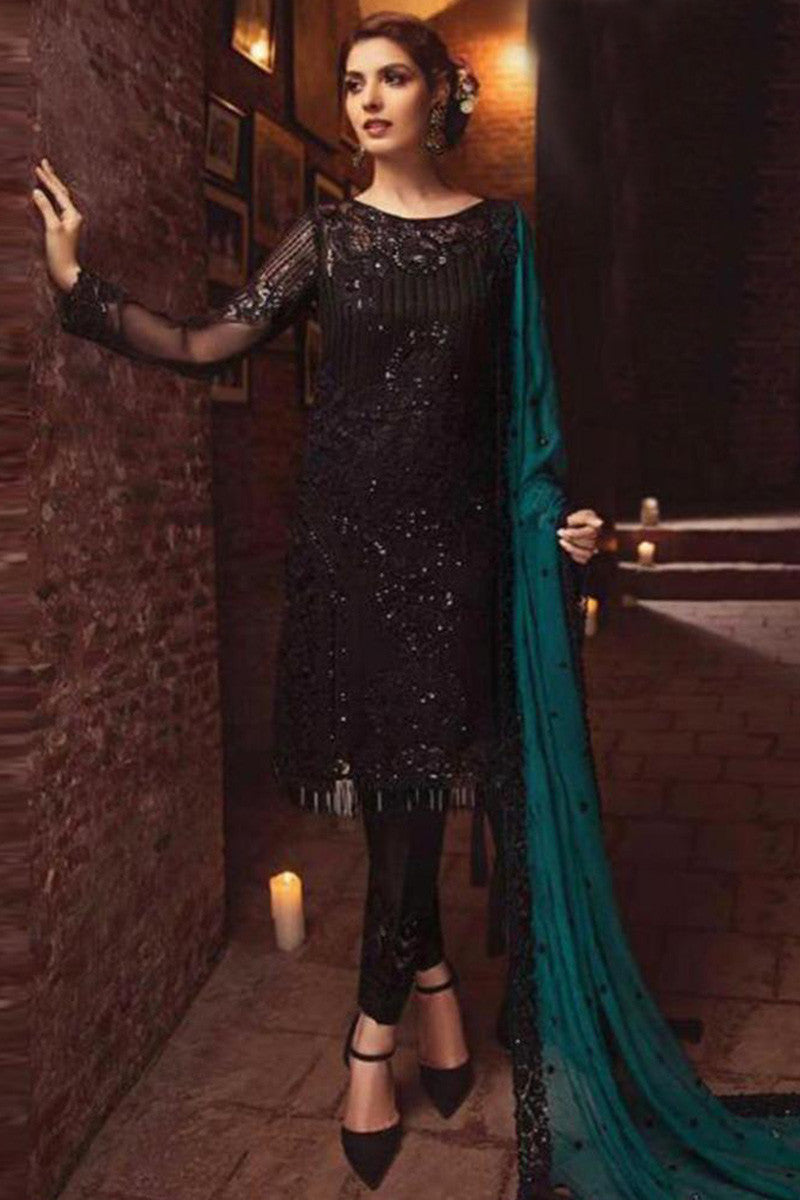 Imrozia Black Formal Collection Chiffon Dress