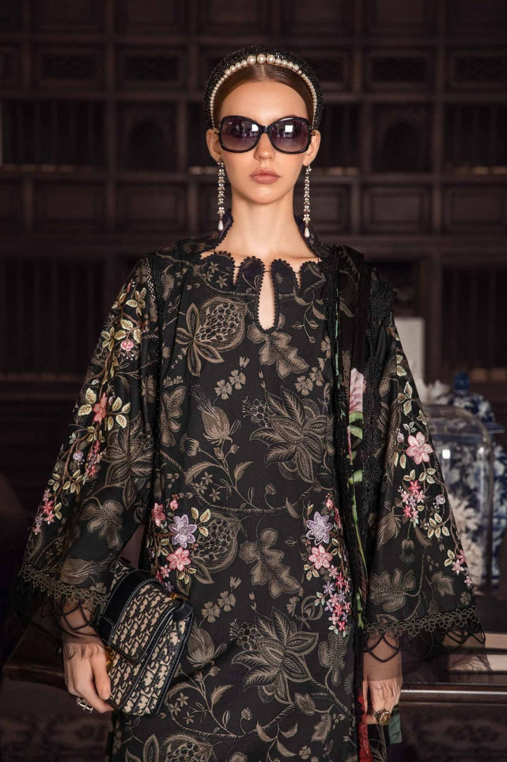 Maria B Black Pure Lawn Embroidery Dress 3PC