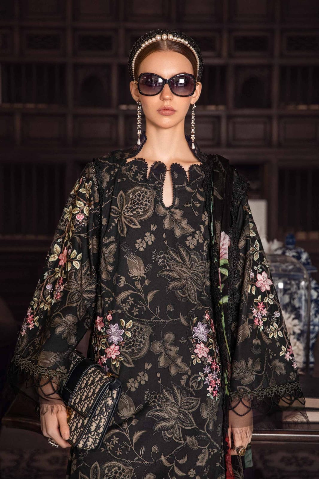 Maria B Black Pure Lawn Embroidery Dress 3PC