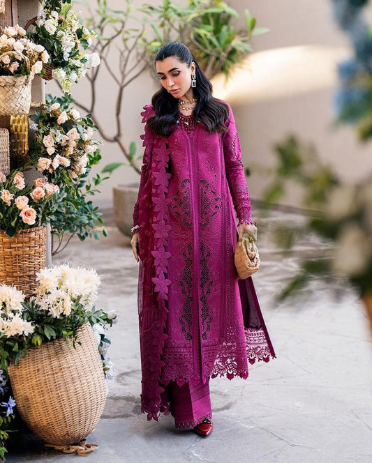 Qalamkar Lawn Chikankari Embroidery 3pc Unstitched Dress
