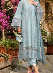 Noor Luxe Blue Chikankari Lawn Embroidery 3Piece Unstitched