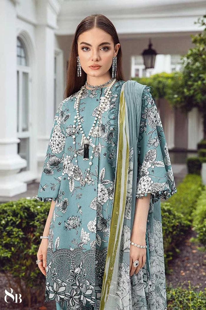 Maria B Green Pure Lawn Embroidery 3PC