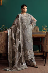 Eleshia Zarin Gray organza Wedding & Formals Collection 3piece Unstitched