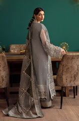 Eleshia Zarin Gray organza Wedding & Formals Collection 3piece Unstitched