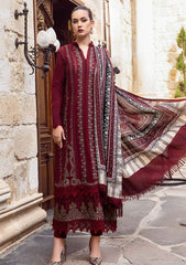 Maria B Maroon D Pure Lawn Embroidery 3PC