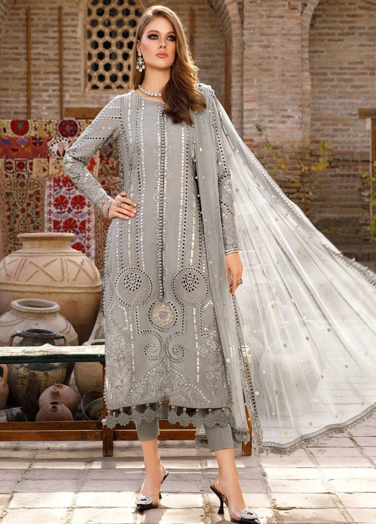 MARIA B LUXURY DRESS CHIKANKARI GRAY