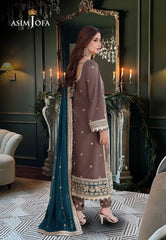 Asim jofa Chiffon Embroidery Formal Collection 3pc Unstitched