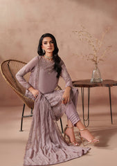 Zarif Tea Pink Exclusive Chiffon Emb Formal Collection 3piece Unsittched