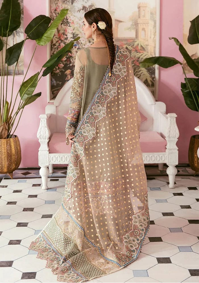 Elaf Green Formal Collection Organza Dress 3pc