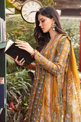 Maria B Gold 2024 Pure Lawn Embroidery New Arrival 3PC