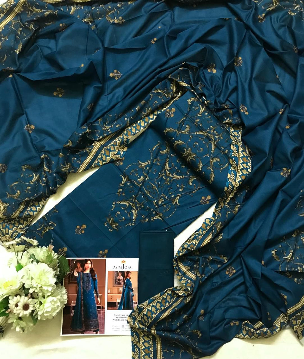 Asim Jofa New Arrival Digital Printed Pure Lawn 3pc Collection